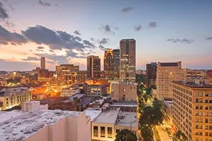Birmingham, Alabama, USA downtown city skyline at twilight
