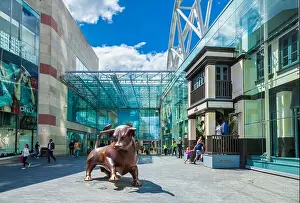 Bull Ring Prints: Birmingham Bullring Birmingham Bullring shopping centre with Bull statue Birmingham City Centre Birmingham West