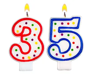 Vanilla Prints: Birthday candles number thirty five