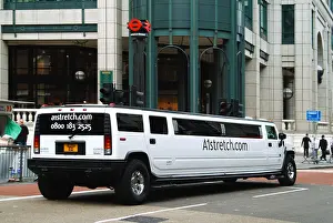 Stretched Prints: Bishopsgate London stretch limousine car outside Liverpool Street Station