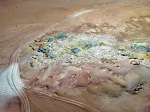 Lagoon Route Prints: Bizarre beauty of the geothermic field Sol de Mañana with its steaming geysers