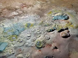 Lagoon Route Prints: Bizarre beauty of the geothermic field Sol de Mañana with its steaming geysers