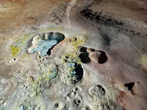Lagoon Route Prints: Bizarre beauty of the geothermic field Sol de Mañana with its steaming geysers