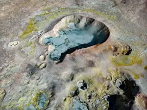 Lagoon Route Prints: Bizarre beauty of the geothermic field Sol de Mañana with its steaming geysers