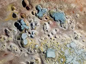 Lagoon Route Prints: Bizarre beauty of the geothermic field Sol de Mañana with its steaming geysers