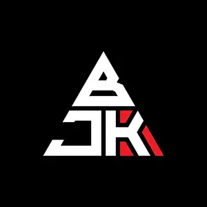 Triangular Prints: BJK triangle letter logo design with triangle shape