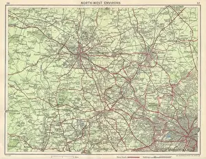 BLACK COUNTRY. NW Birmingham Wolverhampton Walsall West Bromwich Dudley 1954 map