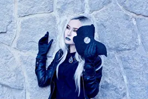 Leather Jacket Prints: Black Fashionable Gothic Plague Doctor