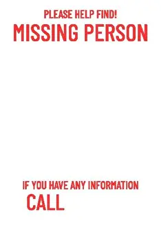 Bounty Prints: Black missing poster template. Person lost banner design