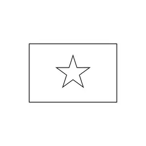 Santiago Prints: Black outline flag of Vietnam. Thin line vector icon