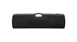 Carbine Prints: Black plastic case for gun isolated on white background