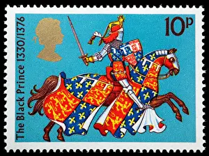 West Europe Prints: Black Prince (1330-1376), the eldest son of King Edward III of England