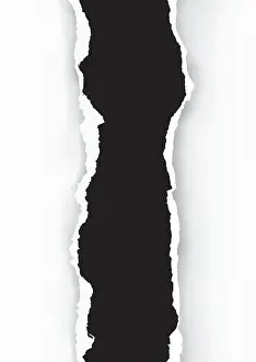 Ripped Prints: Black Ripped paper stripe. llustration of black torn paper with white place for your image or text