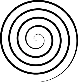 Vector Graphic Prints: Thin black spiral symbol. Simple flat vector design element
