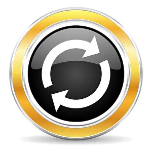 Refresh Prints: black web button with golden ring