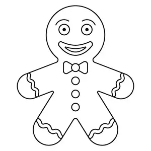 Gingerbread Prints: Black and White Cartoon Gingerbread Vector Flat Designs