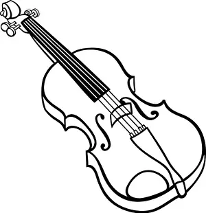 Stringed Prints: Black and White Cartoon Illustration of Violin Musical Instrument Clip Art for Coloring Book