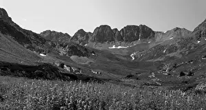 Saturated Prints: A black and white of Independence Pass in Colorado