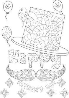 Zentangle Prints: Black and white line art illustration for coloring