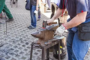 Hammer Prints: Blacksmith's craft hot metal, with which smith works