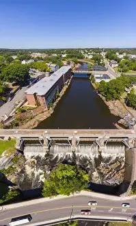 Central City Prints: Blackstone River and Woonsocket Falls Dam top view in downtown Woonsocket