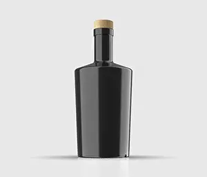 Liqueur Prints: Blank Gin bottle. Liquor drink mockup