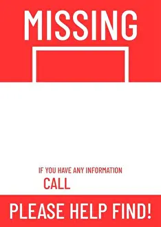 Bounty Prints: Blank missing poster template ready to print