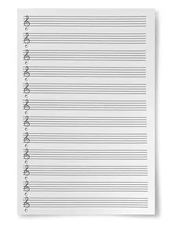 Clef Prints: Blank Sheet Music Composition Manuscript Staff isolated on white background