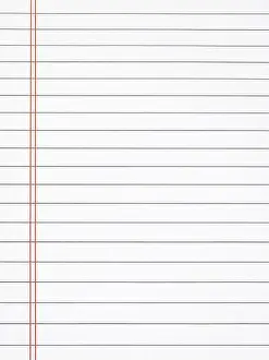 Notepaper Prints: Blank sheet of ruled writing paper. Copy space