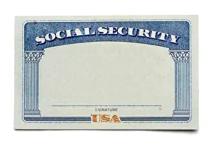 Credit Card Prints: Blank Social Security Card Isolated on a White Background