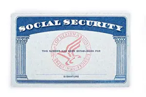 Resident Prints: Blank social security card on a white