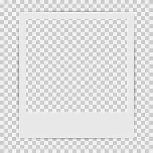 Slot Prints: Blank Square Retro Photo Frame Template with Realistic Shadows