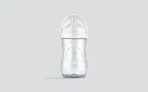 Childcare Prints: Blank transparent plastic baby bottle mockup