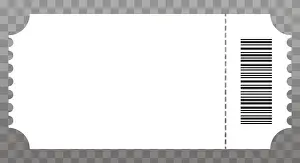 Checkered Prints: Blank empty white event ticket template