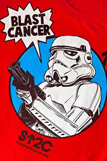 T Shirts Prints: Blast Cancer detail on Star Wars t-shirt with Stormtrooper