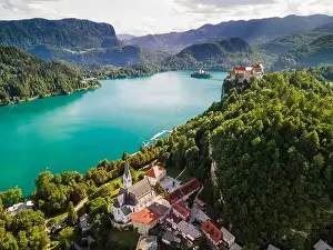 Bled Prints: Bled Castle Medieval Castle Built Above the City of Bled in Slovenia
