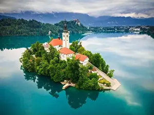 Bled Prints: Bled Lake Alpine Landscape and Landmark in Slovenia