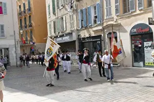 Blessing in the cathedral by the bishop of the statue of St Peter the patron saint of fishermen