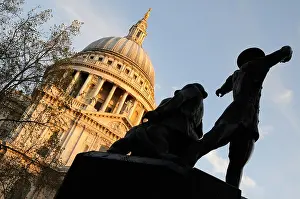 Firefighter Prints: The Blitz, WW2 Firefighters Memorial outside St Paul's Cathedral, London, UK