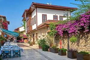 Flowers Collection: Blooming flowers at Kaleici old town streets, Antalya, Turkey
