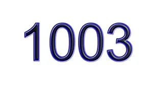 Year Number Prints: blue 1003 number 3d effect white background