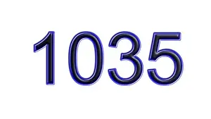 Year Number Prints: blue 1035 number 3d effect white background