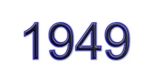 1949 Prints: blue 1949 number 3d effect white background