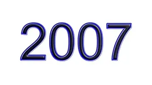 2007 Prints: blue 2007 number 3d effect white background