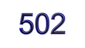 Year Number Prints: blue 502 number 3d effect white background