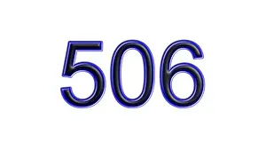 Year Number Prints: blue 506 number 3d effect white background