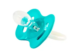 Childcare Prints: Blue baby silicone pacifier, isolated on white background