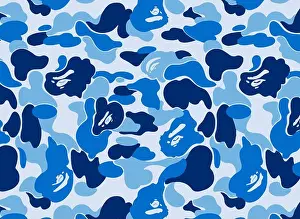 Camo Prints: Blue Bape Camouflage Seamless Vector