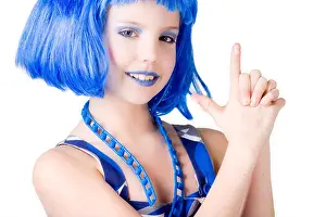 Grinning Prints: Blue bond girl