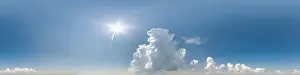 Drone Patch Prints: blue sky with beautiful clouds as seamless hdri 360 panorama view with zenith in spherical equirectangular format for